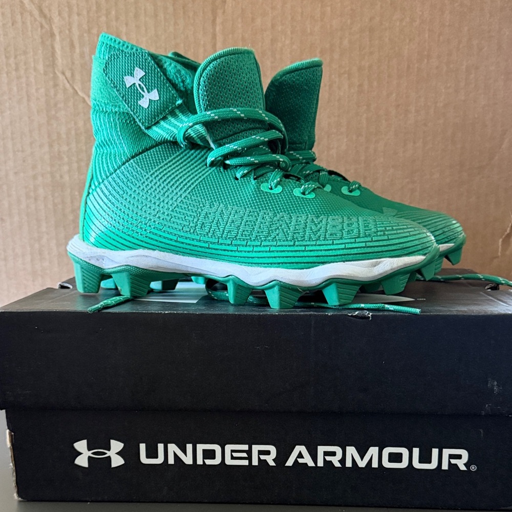 Under Armour Highlight Franchise Jr “Vapor Green” Football Cleats Youth Size 4